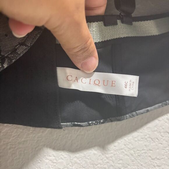 NWT Cacique Women's Bra 46C Gray Floral Lace Multi-Way Strapless Back Closure - Picture 7 of 8